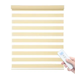 Smart Motorized Zebra Automatic Blinds Home Decoration French Window Motorized Roller Shades Outdoor Use Roman Style Vertical
