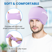 Bandeau de soulagement flexible pour la migraine, thérapie chaude et froide, compresse rafraîchissante pour le front, enveloppement en gel pour la tête