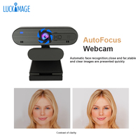 Webcam Full HD 1080P avec capteur CMOS autofocus, microphone intégré, caméra grand angle et cache de confidentialité pour PC de bureau ou ordinateur portable