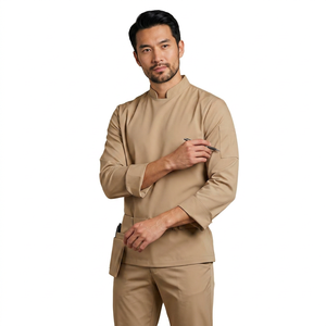 Uniforme de chef professionnel 100% coton à manches longues respirant pour la cuisine, les restaurants et les hôtels, fabricant OEM en gros - Product Image 1