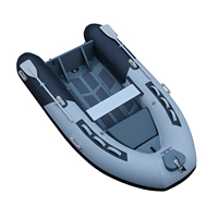 Canoë gonflable Qingdao Haohai à coque en aluminium, avec plancher en fibre de verre, logo personnalisé, prêt pour la dérive, 4 personnes