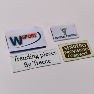 XP-étiquettes tissées personnalisées de haute qualité Satin coton tissu vêtements cou taille étiquettes vêtement Logo étiquette pour la mode - Product Image 6