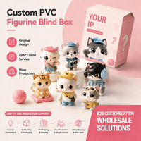 Figurines de chat mignonnes en vinyle PVC à l'échelle 1/12, design personnalisé, fabriquées en Chine, pour collectionneurs, en boîtes mystères, pour les magasins de jouets.