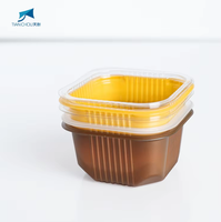 Emballages alimentaires en plastique PET/PP écologiques personnalisés, petits plateaux carrés pour gâteaux, gâteaux de lune, œufs, pâtisseries, desserts, etc.
