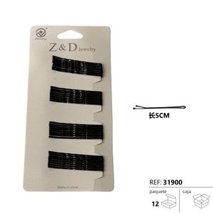 Pinzas para el pelo Z&D Jewelry de 5 cm, color negro, juego de 4 para mujeres y niñas - Product Image 1