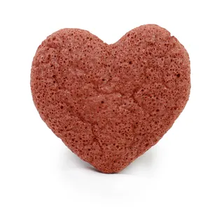 Bebevisa热卖100% 天然心形法国红土魔芋清洁海绵