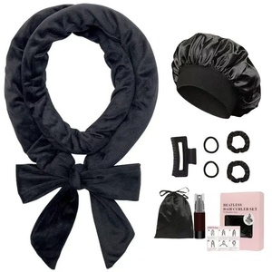 Set de 9 Piezas para Rizos sin Calor Durante la Noche con Gorro de Satén, Scrunchies y Clip, Ondas Sueltas, Rizador de Cabello sin Calor, Caja de Regalo - Product Image 2
