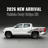 Nouvelles bandes adhésives latérales pour pick-up L200, design 2026, couleur assortie, kit de décalcomanies durables pour carrosserie automobile, usage extérieur