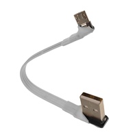 Kabel Transfer Data Pengisian Daya USB Micro 2.0 Konektor Sudut Kanan Bahan ABS Ponsel Android 0.2m Kabel Flat Fleksibel FFC Female