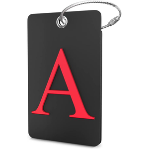 Accessoires de voyage Valise Nom Étiquettes Titulaire Noir Vert Orange Shacke InitialFully Pliable Boucle En Acier Inoxydable Étiquette De <span class=keywords><strong>Bagage</strong></span> - Product Image 1