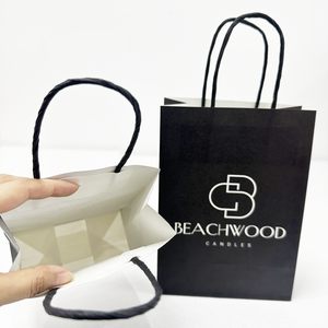 Bolsas de Papel Kraft al por Mayor con Asas, Negras, Marrones, Blancas, Reutilizables, Personalizadas, Reciclables, para Alimentos, con su Propio Logotipo - Product Image 2
