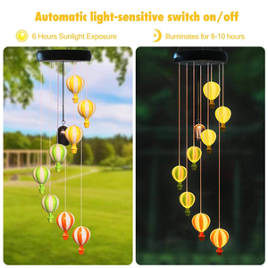 Éclairez la nuit de rêve dans le jardin avec des lampes à vent en forme de montgolfière à énergie solaire, ajoutez une touche de <span class=keywords><strong>conte</strong></span> de fées à votre cour - Product Image 2