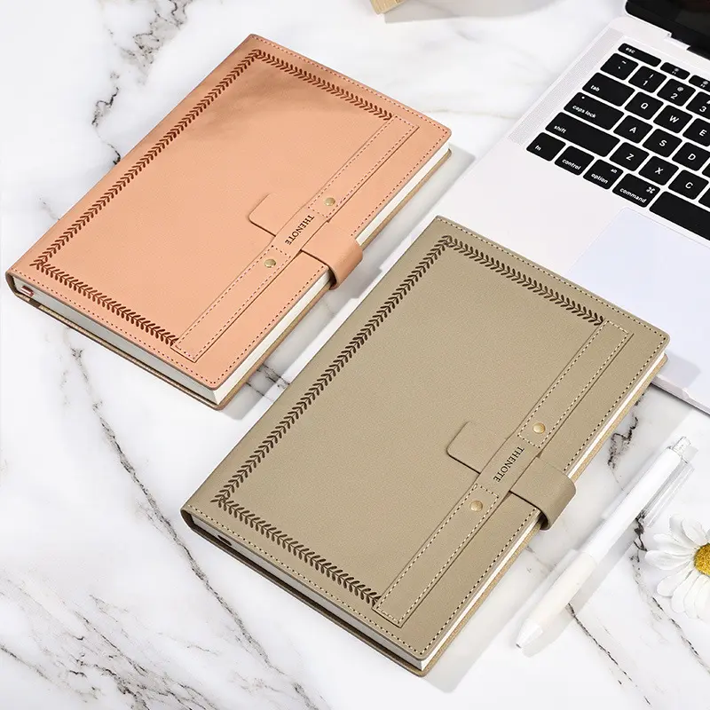 Wholesale Creative Leather Buckle Notebook 2022 Latest Vintage A5 Notebook Thickened Notebook Printable Logo Work Study Book