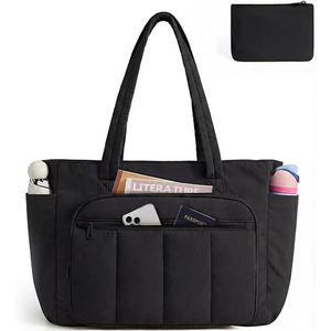 Bolsa de Compras Acolchada Color Rosa Pálido con Organizador, Bolsillo para Zapatos, Compartimento para Paraguas, Juego de Bolsas de Viaje para Mujer con Logotipo Personalizado - Product Image 3