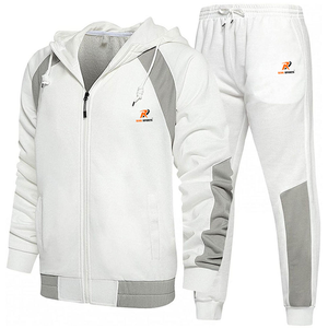 Spring <b>Men's</b> Slim Fit Woven Custom Logo Solid Tracksuit Pants Hoodie Breathable <b>Thermal</b> High Street Style Cotton/Polyseter - Product Image 1