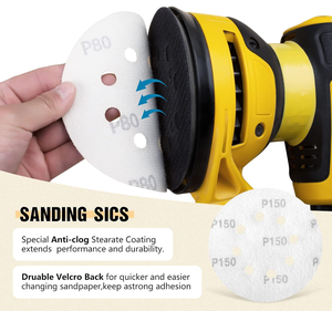 <span class=keywords><strong>Dischi</strong></span> abrasivi dorati SATC da 5 pollici, con fissaggio a strappo, 8 fori, grana 40-1000 per levigatrice orbitale - Levigatura rapida, personalizzabili per OEM - Product Image 3