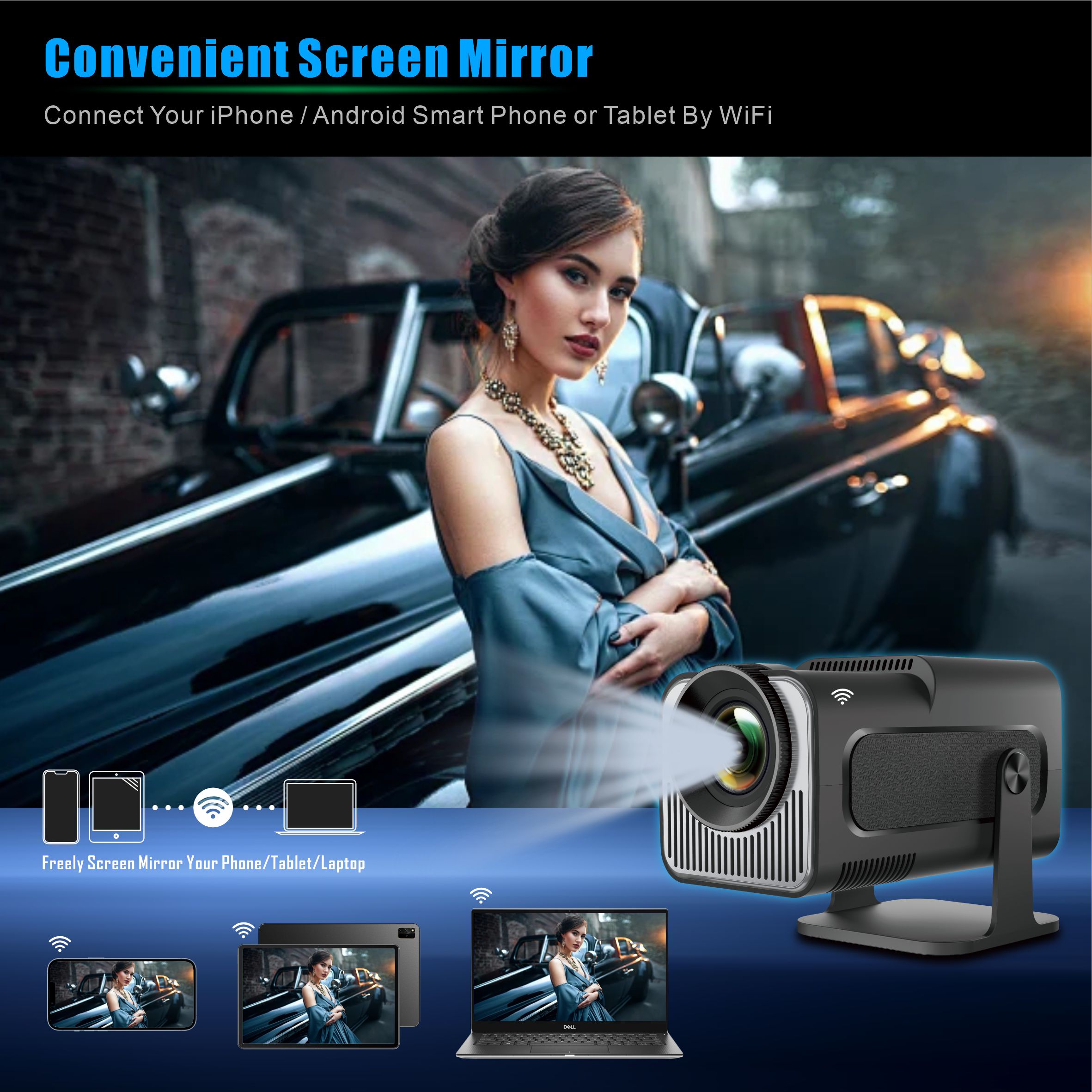 Amazon.com: HY320 Mini Projector with WiFi and Bluetooth