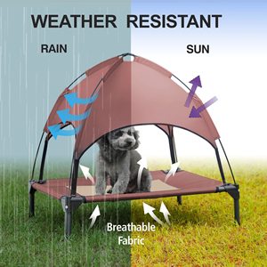 Outdoor Portable Moisture-proof <b>Dog</b> Cot Tent-style Elevated Pet <b>Bed</b> With Canopy Portable Tent for Camping or Beach - Product Image 4
