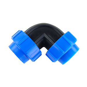 Raccords coudés rapides en PE pour tuyaux d'irrigation 20 25 32 40 50 60 75 mm – Connecteurs de raccordement pour conduites d'eau - Product Image 1