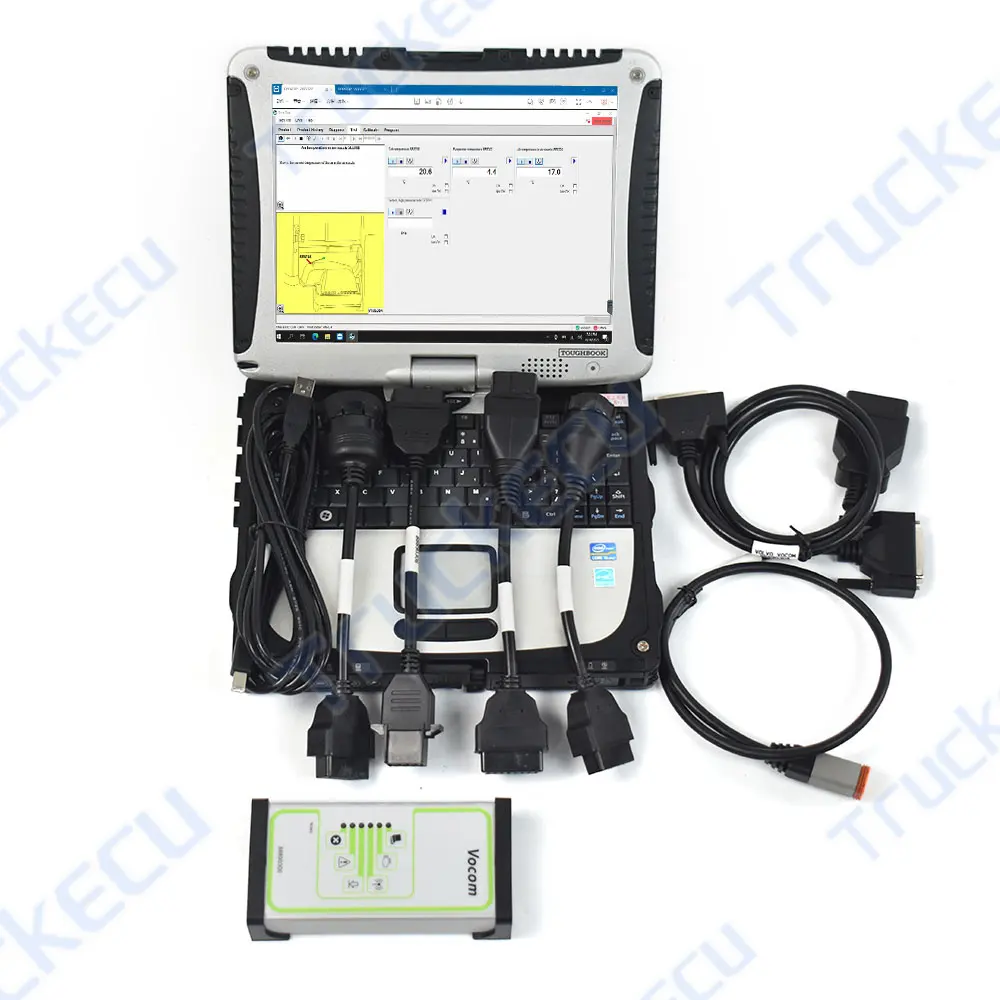 Für vovlo Vocom 88890300 Schnitts telle für Volvo Für Renault UD Mack Diagnose tool Online-Update 2.8 PTT CF19 Laptop