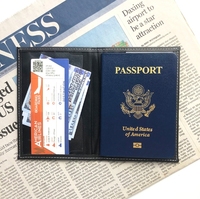 Mode changement de couleur PU cuir passeport carte d'identité étui multi-carte fonction or estampage forme carrée Protection de voyage