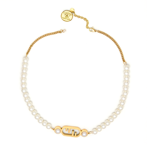 Pearl Necklace 316L Stainless Steel PVD Gold Plating Sustainable Resistant <b>Chain</b> With Logo Charm For Women Jewelry - Product Image 2