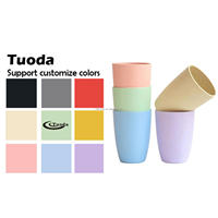 Tasses en plastique incassables en verre à boire 12 oz tasses à café en paille de blé tasses tasse à thé réutilisable