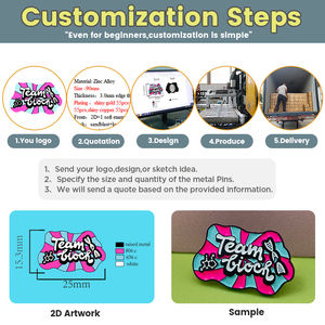 Benutzer definierte Zink legierung Emaille für Anstecknadel Abzeichen Personal isierte Cartoon Tier Logo UV für Kleidung/Hut/Kopftuch Dekoration <span class=keywords><strong>Promo</strong></span> Geschenk - Product Image 2