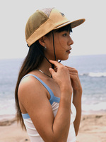 American Street Style Mesh Trucker Flat Brim Khaki Baseball Cap 7 Panel Sun-Proof Anti-Drop Breathable Surf Cap