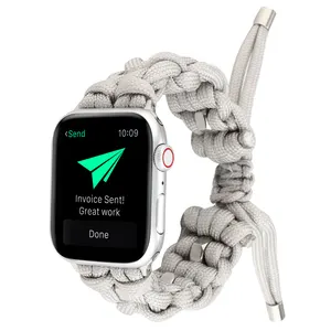 Outdoor Enthusiasten Hand gewebte Nylon Regenschirm Seile Smartwatch Band für Apple Watch 38mm 42mm Survival Armreifen