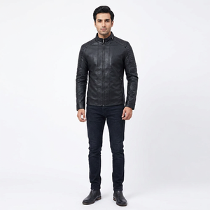 Chaqueta de Invierno para Hombre, Estilo Vintage, de Cuero Genuino, Corte Slim, de Primera Calidad, con Estampado Puff, Transpirable, con Capucha y Cierre de Cremallera - Product Image 1