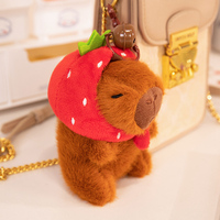 Vente chaude Mignon Sac Pendentif Simulation Capibara Anime Fluffty Jouet Animaux En Peluche Poupée Capybara En Peluche Porte-clés