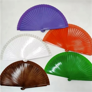 พัดไม้ไผ่ทำมือแบบคลาสสิก สีพื้นเรียบง่าย พร้อมลายพิมพ์สวยงาม - Product Image 2