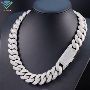 Heavy Weight Cuban <b>Chain</b> Solid Silver Iced Out 5rows 6rows <b>VVS</b> Moissanite <b>Diamond</b> <b>Chain</b> Link for Men's Hiphop Jewelry Daily Life - Product Image 6