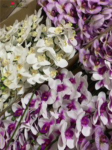 Bunga Anggrek Moth Dekoratif Sentuhan Nyata 3D <span class=keywords><strong>Phalaenopsis</strong></span> 9 Kepala Bunga Anggrek Lateks untuk Dekorasi Pernikahan dan Rumah - Product Image 3