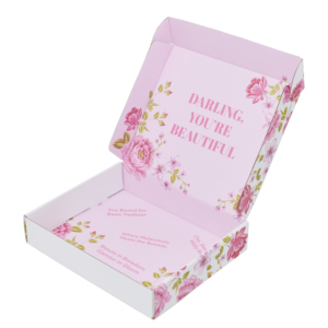 Riciclabile Design personalizzato Logo stampa carta ondulata pieghevole spedizione postale confezione regalo personalizzata scatola postale rosa - Product Image 6