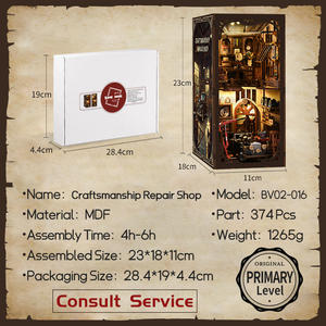 Diorama Bengkel Mekanik, Puzzle Kayu 3D dan Kit Rumah Boneka Mini dengan Mobil Antik, Proyek DIY Nostalgia - Product Image 2