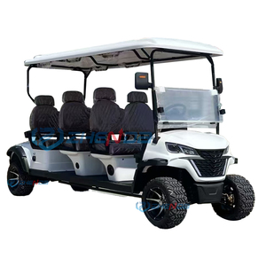 Voiturette de golf électrique blanche à trois rangées et 6 places, tout-terrain, à quatre roues, pour visites touristiques, idéale pour villas, complexes hôteliers et zones scéniques - Product Image 1