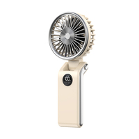 235 °   Ventilateur portable pliable BLDC, 5 vitesses, écran LED, 10h d'autonomie, idéal pour les voyages, les concerts, le maquillage, les cadeaux, l'extérieur