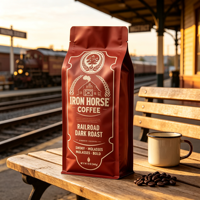 Sachet à café personnalisé imprimé en héliogravure, résistant à l'humidité, avec soufflet latéral, fond plat, valve de dégazage et fermeture refermable