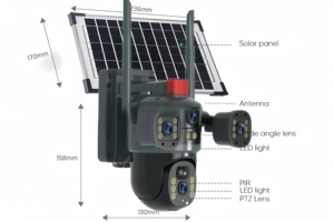 Caméra de surveillance CCTV 4G à énergie solaire 12MP, panoramique extérieure à 360 degrés avec stockage dans le cloud w899 - Product Image 2
