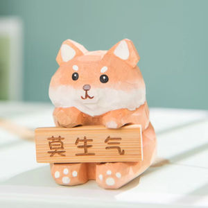 Kerajinan Tangan hewan kucing kayu lucu mainan Cat kayu kucing kecil dekorasi anak kucing kayu DIY hadiah patung hewan - Product Image 5