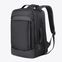 Sac à dos pour ordinateur portable extensible résistant à l'eau avec logo personnalisé, multi-compartiments, sac à dos d'affaires pour ordinateur avec USB