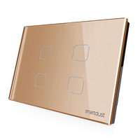 Interrupteur mural intelligent Smartdust AU Standard Tuya SmartLife APP Control, fil neutre, 4 gangues, pour maison intelligente, interrupteur tactile Wifi