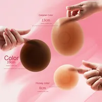 Ruibra Couvre-tétons en silicone adhésifs sans couture pour femmes, réutilisables, effet push-up, couleur chair, lot de 2