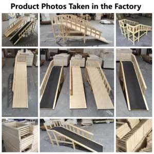 पुराने बड़े कुत्तों और बेडरूम के उपयोग के लिए मजबूत फ्रेम के साथ आधुनिक ठोस लकड़ी उच्च क्षमता पालतू रैंप - Product Image 5