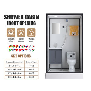 Unité <span class=keywords><strong>de</strong></span> salle <span class=keywords><strong>de</strong></span> bain modulaire portable d'usine tout-en-un <span class=keywords><strong>Cabine</strong></span> <span class=keywords><strong>de</strong></span> <span class=keywords><strong>douche</strong></span> coulissante <span class=keywords><strong>avec</strong></span> toilettes Salle <span class=keywords><strong>de</strong></span> bain préfabriquée et base étanche - Product Image 2