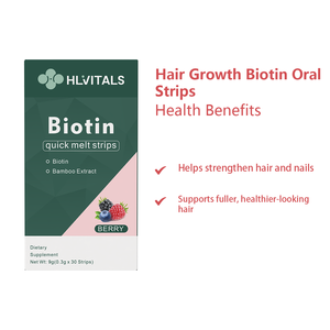 Bandes buvables de biotine pour cheveux, peau et ongles avec extrait de bambou pour la beauté et le bien-être – Complément alimentaire - Product Image 3