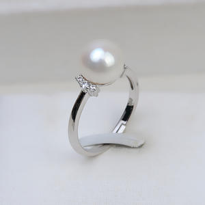 Anillo Ajustable de Plata S925 para Mujer, con Perla Natural, Accesorio de Moda DIY con Soporte Vacío, Producto Semiterminado 150 - Product Image 2