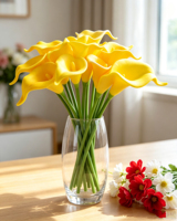 Vente en gros de mini-lys artificiels de haute qualité, tiges uniques, fleurs réalistes, bouquets de mariage, fête, Saint-Valentin